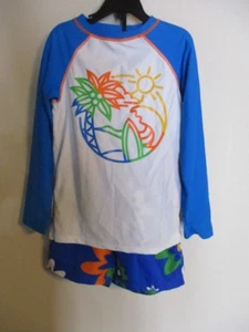 NWT Appaman FAB! 2 pc Rashguard Set UPF 50+ in Mixed Blues Boys Size 7 - Picture 1 of 7