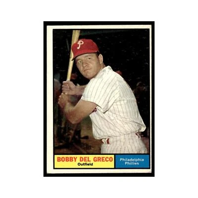 Bobby Del Greco 1961 Topps #154 Philadelphia Phillies Baseball Card EX - Image 1 of 3