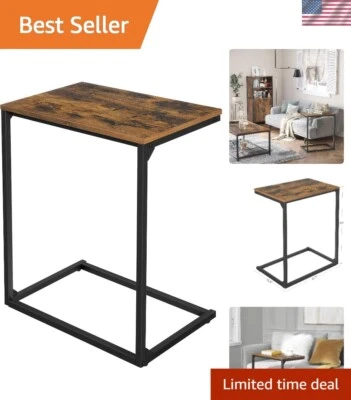 Industrial C-Shaped Coffee Table with Adjustable Feet – 13.8 x 21.7 x 26 Inches - Image 1 of 4