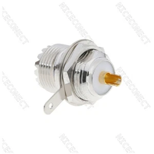 SO239 UHF Jack Hembra Montaje Frontal Mampara Soldadura Taza Conector Mango Cubierta Clip - Imagen 1 de 5