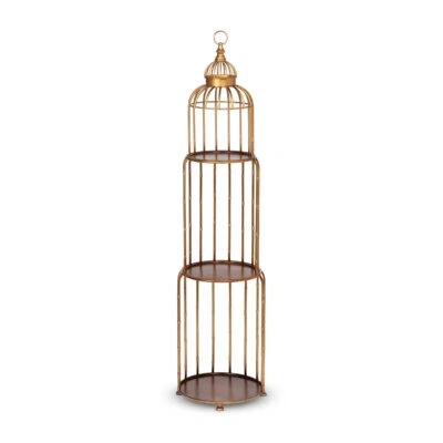 Bird Cage Stackable Etagere 3 Tier Metal Shelf Display - Image 1 of 4