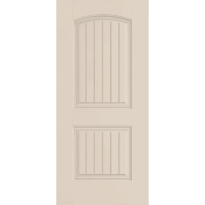 LuxDoors Belleville Design [36" x 80"] 2 paneles arco superior puerta de fibra de vidrio acanalada Foto 1 de 4