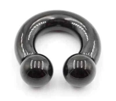 12g-00g Horseshoe Bar Ear weight ring Big Heavy Gauge Black Prince Albert PA CBB - Image 1 of 4