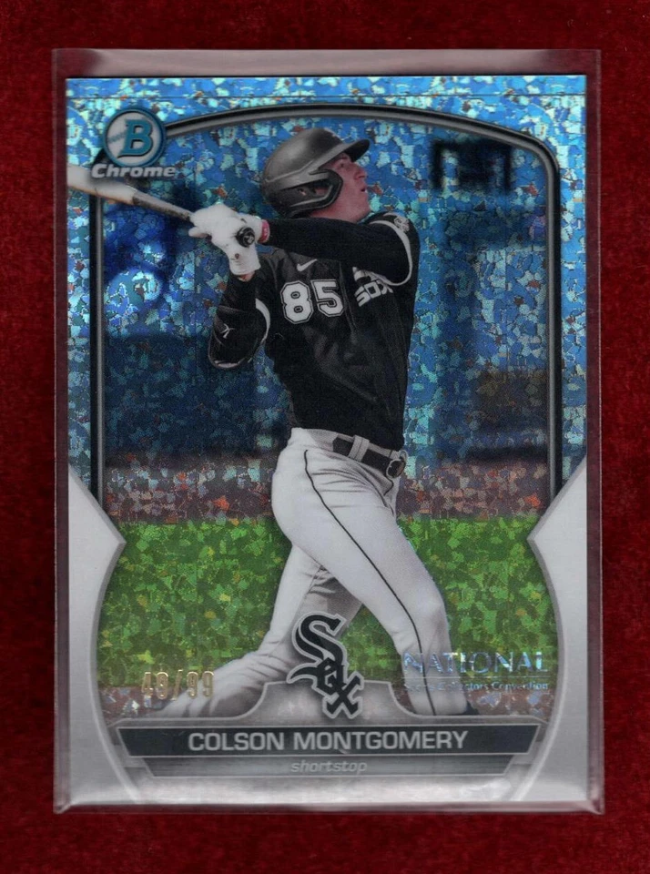 COLSON MONTGOMERY 2023 BOWMAN NATIONAL CONVENTION SPARKLE 49/99 CHICAGO WHITE SO - Image 1 of 1