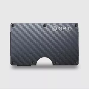 GRID Wallet Carbon Fiber With RFID Blocking Money Clip Hold 12 Cards - Picture 1 of 1