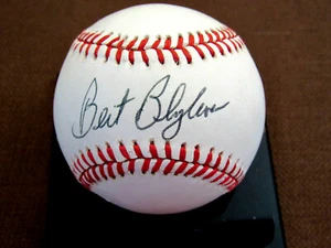 BERT BLYLEVEN TWINS INDIANS ANGELS HOF SIGNED AUTO VINTAGE OAL BASEBALL JSA - Picture 1 of 3