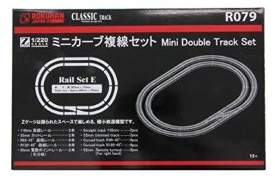 ROKUHAN R079 Z Gauge 1/220 Scale Track Set Mini CLASSIC Curved Double Track E - Image 1 of 4