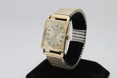 Longines Cal. 428 17j 10k Yellow Gold Filled 4 Diamond Hour Markers Watch - Image 1 of 4