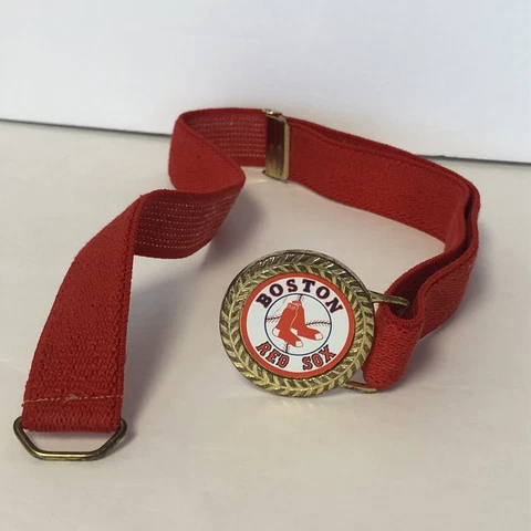 Vintage 80s Boston Red Sox MLB Youth Kids 21” Red Belt 1980 Rare Gold Buckle Cover