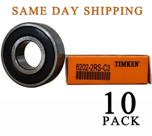 10 Stück Timken 6202-2RSC3 6202-2RS 15 X 35 X 11 MM Doppel Gummidichtung Kugellager - Bild 1 von 4
