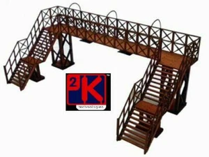 Ancorton 95813 zweigleisige Fußgängerbrücke Maßstab 1:76 = Spur 00 Holzbausatz 2. - Bild 1 von 9