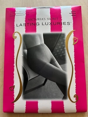Pantimedias Victoria's Secret Lasting Luxuries Nuevas en Paquete Medianas Desnudas Control Puntera Transparente Foto 1 de 2