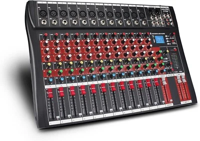 Professional 12 Channel Live Studio Audio Mixer Mixing Console USB Sound Board - Image 1 of 4