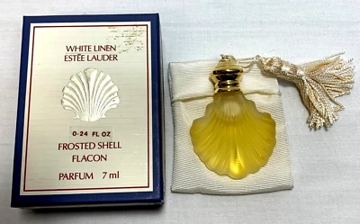 复古白色亚麻 ESTEE LAUDER 0.24 液量 oz FROSTED SHELL 纯香水 FLACON — 第 1/4 张图片