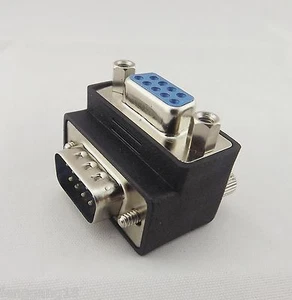 Right Angle 90 Degree DB 9 pin DB9 RS232 Male To Female Extension Cable Adapter - Picture 1 of 5