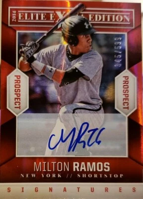 MILTON RAMOS 2014 Panini Elite Extra Edition Rookie AUTO Autograph SP #/599 Mets - Image 1 of 2