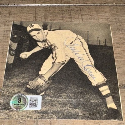 Pee Wee Reese Autographed Signed 4x4 Cut out Photograph BAS Beckett - Image 1 of 4