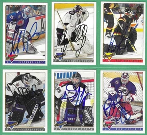 1993-94 Topps Premier Hockey *SIGNED* ~ 10 cards~ Puppa, Essensa, Fiset - Picture 1 of 2