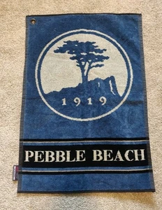 Pebble Beach 1919 Golf Bag Blue Towel Monterey Pine Tree Christopher Hatton - Picture 1 of 4