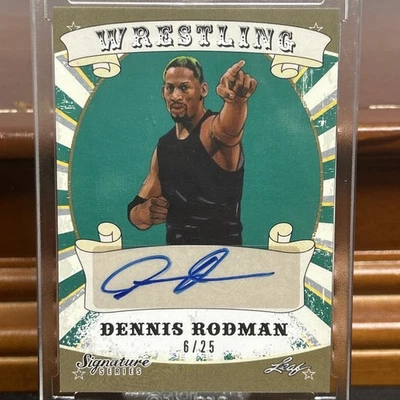 2016 Leaf 签名系列摔跤 - Dennis Rodman 亲笔签名🏀🔥green /25! — 第 1/4 张图片
