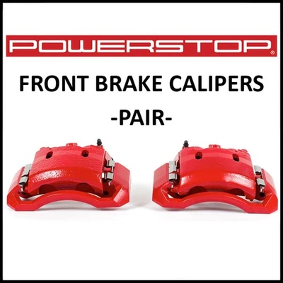 Pinzas de freno delanteras PowerStop rojas con soportes para Dodge Ram 2500 3500 2003-2008 Foto 1 de 2