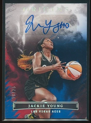 Jackie Young 2023 Panini Origins WNBA Origins Blue Auto  #OA-JYG Auto /25 - Image 1 of 2