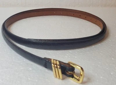 Cinturón negro Banana Republic para mujer talla mediana 34" delgado delgado cuero de vaca Foto 1 de 4