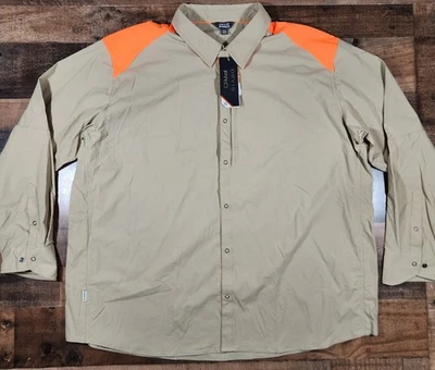 Orvis Pro LT Hunting Shirt Mens XXXL 3XL Beige Orange Button Up Long Sleeve - Image 1 of 4