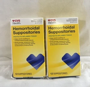CVS Health Hemorrhoidal Suppositories 12 pcs (2 Packs) - Picture 1 of 1