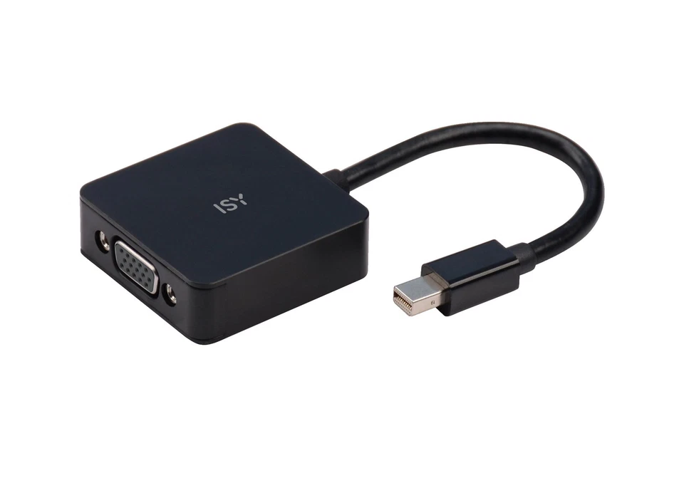 ISY IAD-1004 Mini Displayport Adapter to VGA Schwarz NEU/OVP FULL HD (1080p)