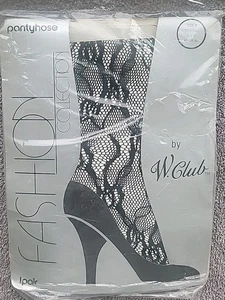 Vintage neue W. Club schwarze Strumpfhose Größe A kostenloser Versand Plastiktüte ist zerrissen - Bild 1 von 8