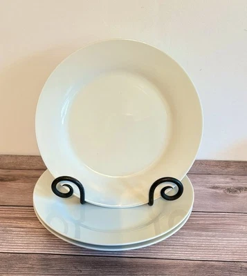 Pottery Barn Caterer’s Box 9” White Porcelain Salad /Dessert Plates Set Of 3 - Image 1 of 4