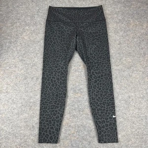 Nike One Dri Fit High Rise Printed Leggings Leopard Print Gray Womens Large L - Picture 1 of 12