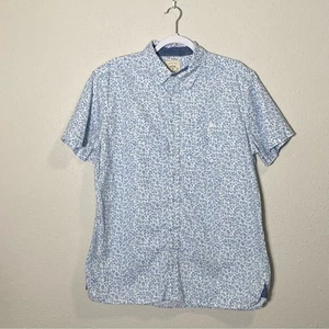 Hope & Henry Blue Floral Linen Blend Casual Button Up Shirt Boys Size Large - Picture 1 of 15