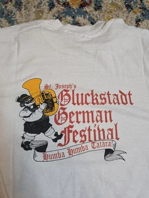 Vintage 90's Gluckstadt German Festival Graphic T-Shirt Tagged XL Fits Medium  - Image 1 of 4