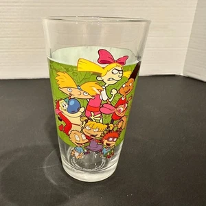 Nickelodeon Pint Glass Rugrats Hey Arnold Characters - Picture 1 of 9