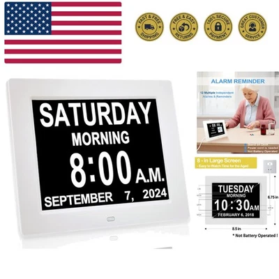Nuevo 2024】 Calendario Digital Reloj Despertador Día - con Pantalla Grande de 8", am... Foto 1 de 4