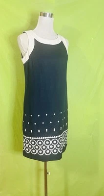 Jessica Howard Size 6P Blue White Embroidered Linen Rayon Sleeveless Dress NWT - Image 1 of 4