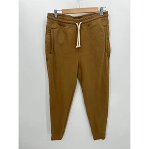 The North Face Heritage Patch Jogger Sweatpants Men Medium Khaki Tan Fleece Line - Picture 1 of 8