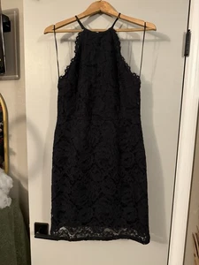 Trina Turk schwarz ärmellos Spitzenkleid überbacken hochgeschlossen Gr. 10 - Bild 1 von 8
