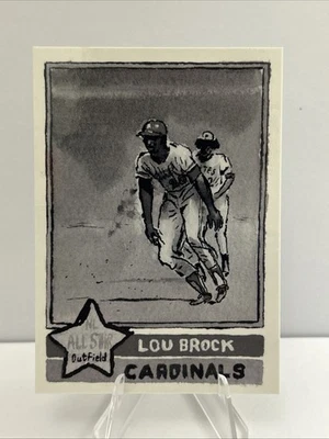2025 Topps Shoebox Treasures Lou Brock /75 escala de cinza 1976 St. Louis Cardinals - Imagem 1 de 2