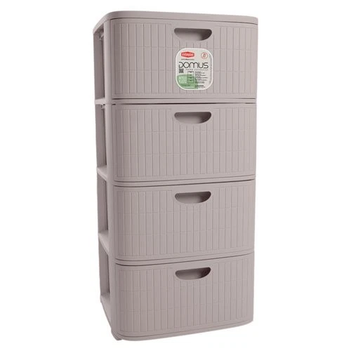 Stefanplast Cassettiera salvaspazio 4C (40x40x80cm) DOMUS HOME COLLECTION Greige