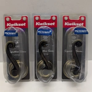 Kwikset Inactive Right Hand Lever Door Handle. Fits All Standard Doors Lot Of 3 - Picture 1 of 11