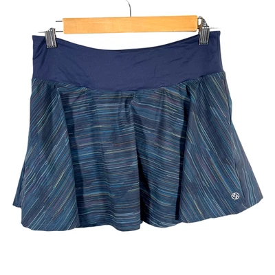 Saia curta tênis Lija feminina tamanho pequeno listras azuis golfe pickleball ativo - Imagem 1 de 4