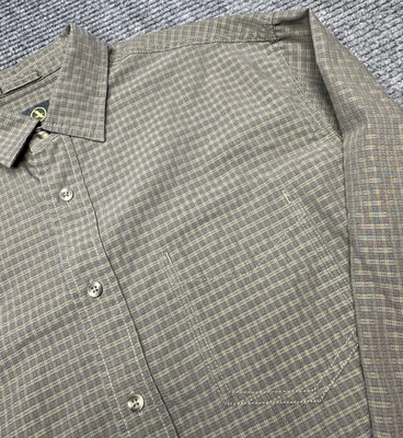 Camisa Aigle Para Hombre Grande Verde Gris A Cuadros Manga Larga Abotonada Peso Medio Exterior Foto 1 de 4