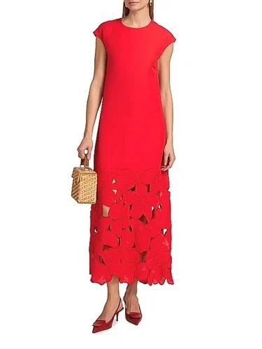 Vestido Sachin & Babi Rojo Cereza Sabette Bordado Mezcla de Lino Talla 10 $550 Foto 1 de 4