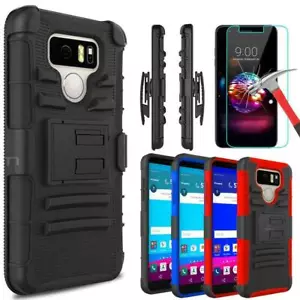 For LG G5 / LG G6 / LG G7 Armor Case With Kickstand Belt Clip+Screen Protector - Picture 1 of 18