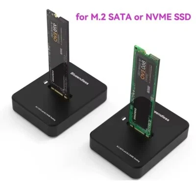 M.2 NVME SATA SSD Case Dual Protocol Hard Drive Reader M.2 SSD Docking Station - Image 1 of 4
