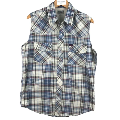 Creeks sans Manche Gilet homme taille M Veste Débardeur Chemise Col pression - Photo 1/4