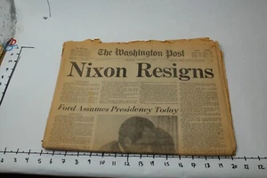 The Washington Post August 9, 1974 Original Newspaper NIXON RESIGNS - Picture 1 of 7